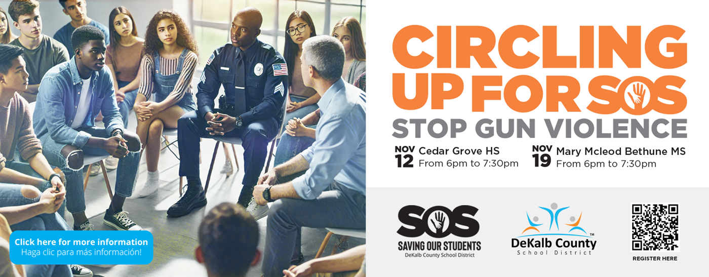 Circling Up for OS, Stop Gun Violence. At Cedar Grove High School on November 12th from 6pm - 7